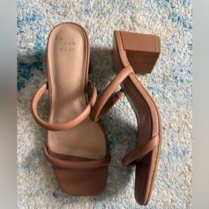 A New Day Women's Brown Block Heel Sandals